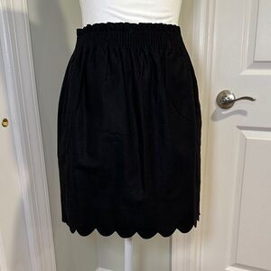 J. Crew Black Scalloped Mini Skirt - size 2